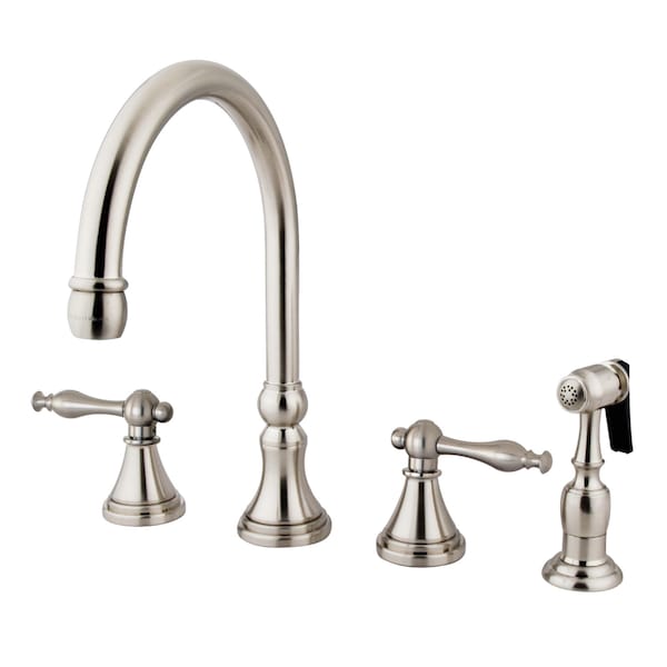 Widespread Kitchen Faucet, Brushed Nickel
